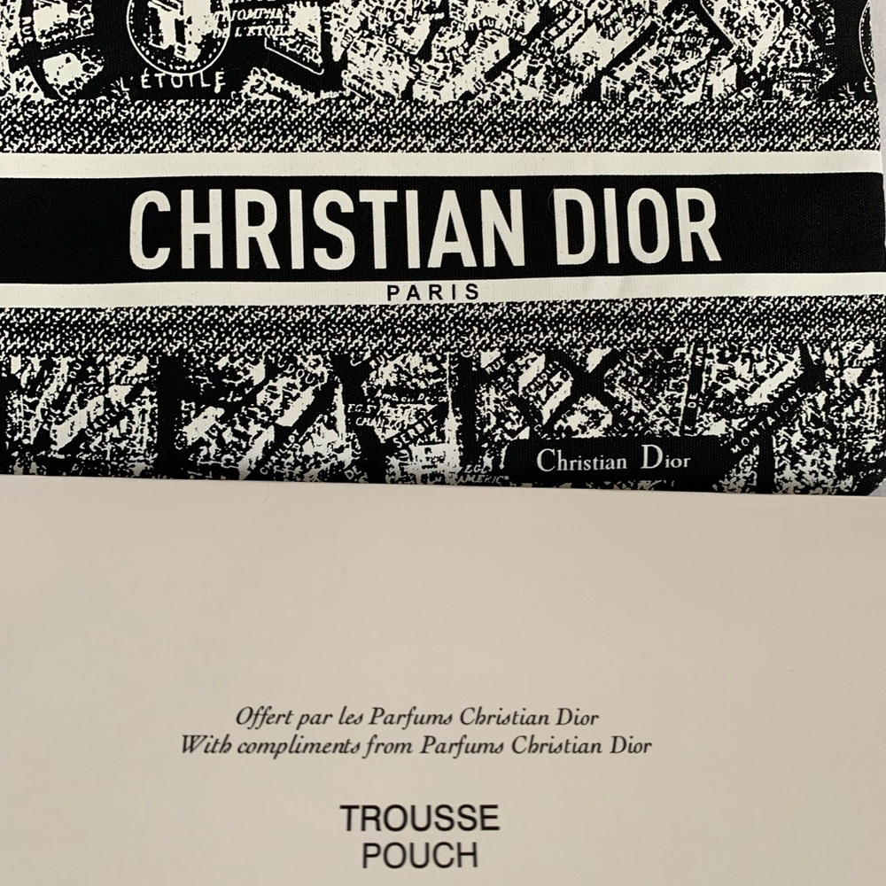 NIB Dior Black & White Plan De Paris Map VIP  Pouch /Makeup Bag - Picture 5 of 5